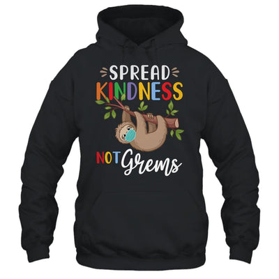 Spread Kindness Not Germs Cute Sloth Wearing Mask Lover-T-Shirt & Hoodie-Pullover Hoodie-Black