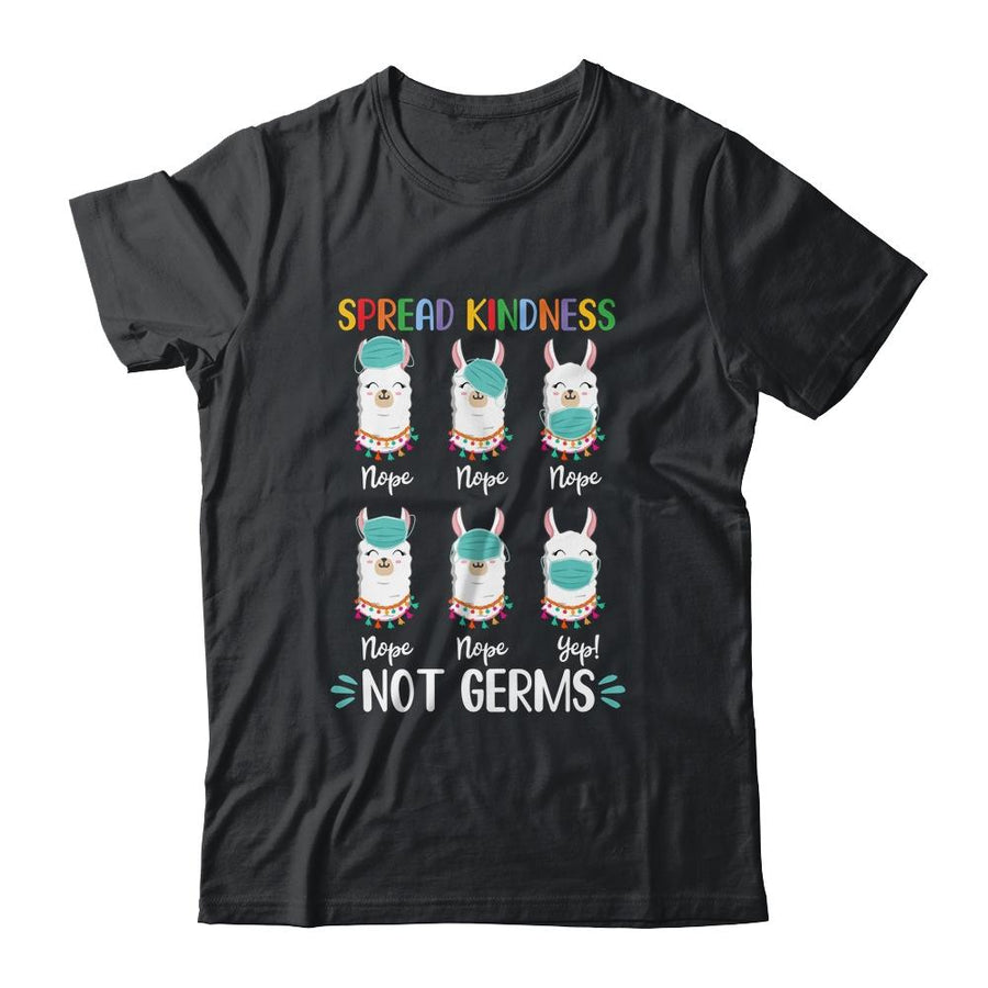 Spread Kindness Not Germs LLama With Wearing Face Mask Gift-T-Shirt & Hoodie-Classic T-Shirt-Black