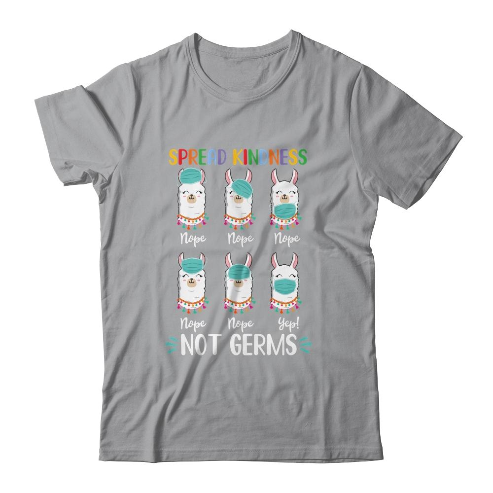 Spread Kindness Not Germs LLama With Wearing Face Mask Gift-T-Shirt & Hoodie-Classic T-Shirt-Sport Grey