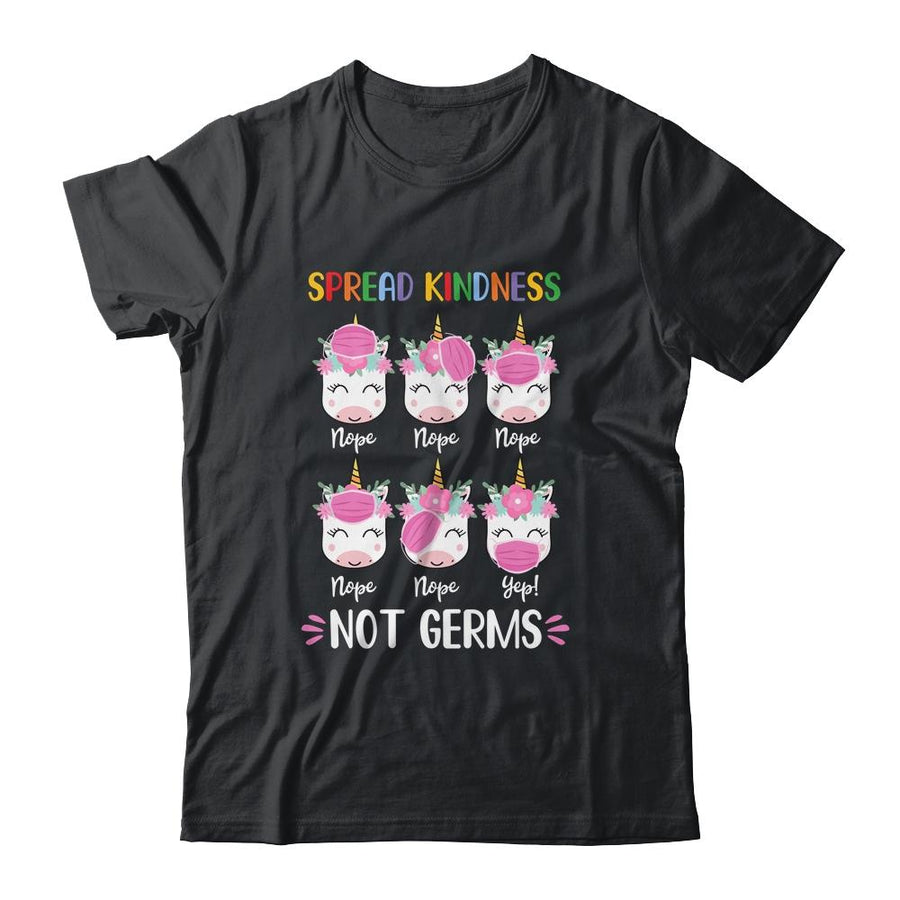 Spread Kindness Not Germs Unicorn With Wearing Face Mask Gift-T-Shirt & Hoodie-Classic T-Shirt-Black