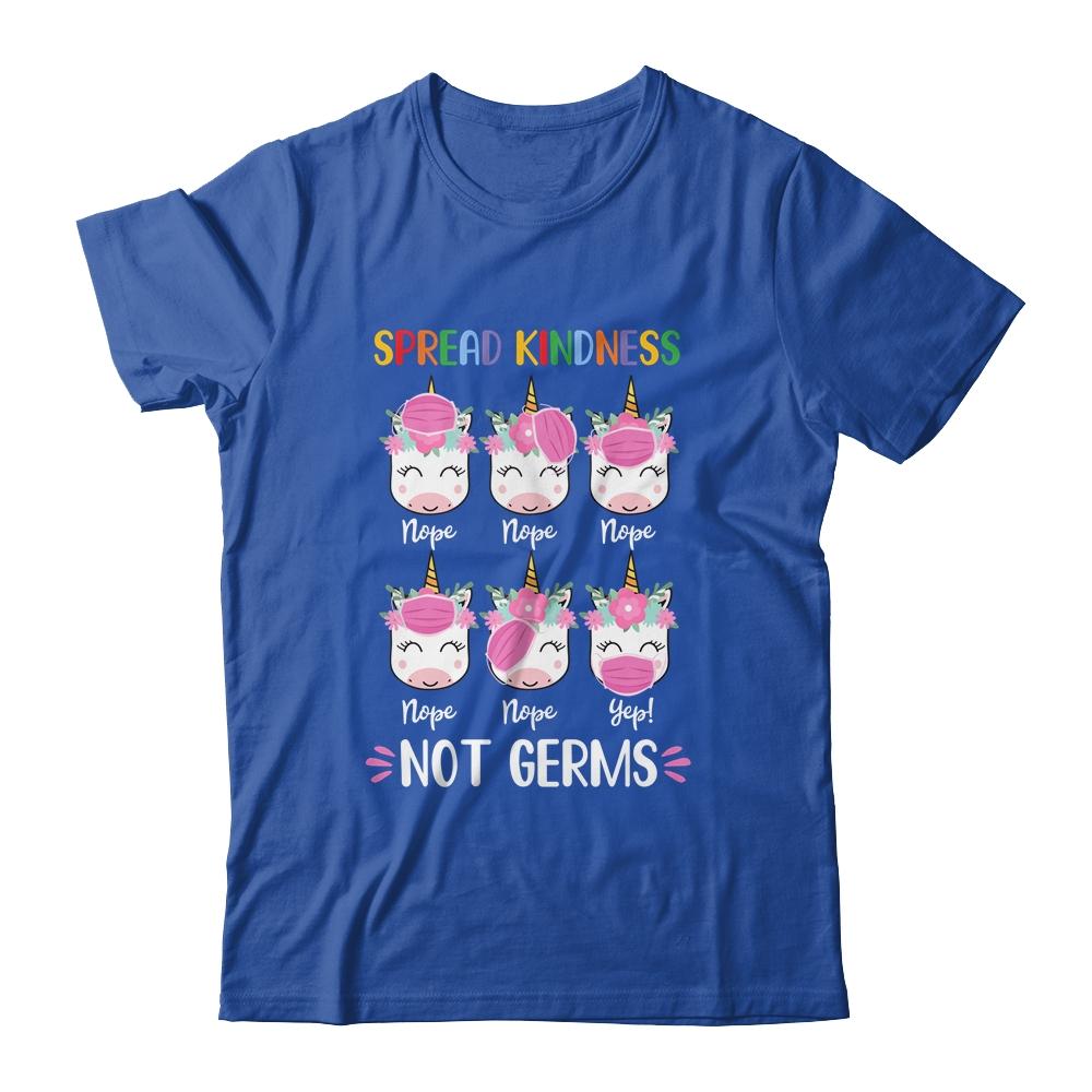 Spread Kindness Not Germs Unicorn With Wearing Face Mask Gift-T-Shirt & Hoodie-Classic T-Shirt-Royal