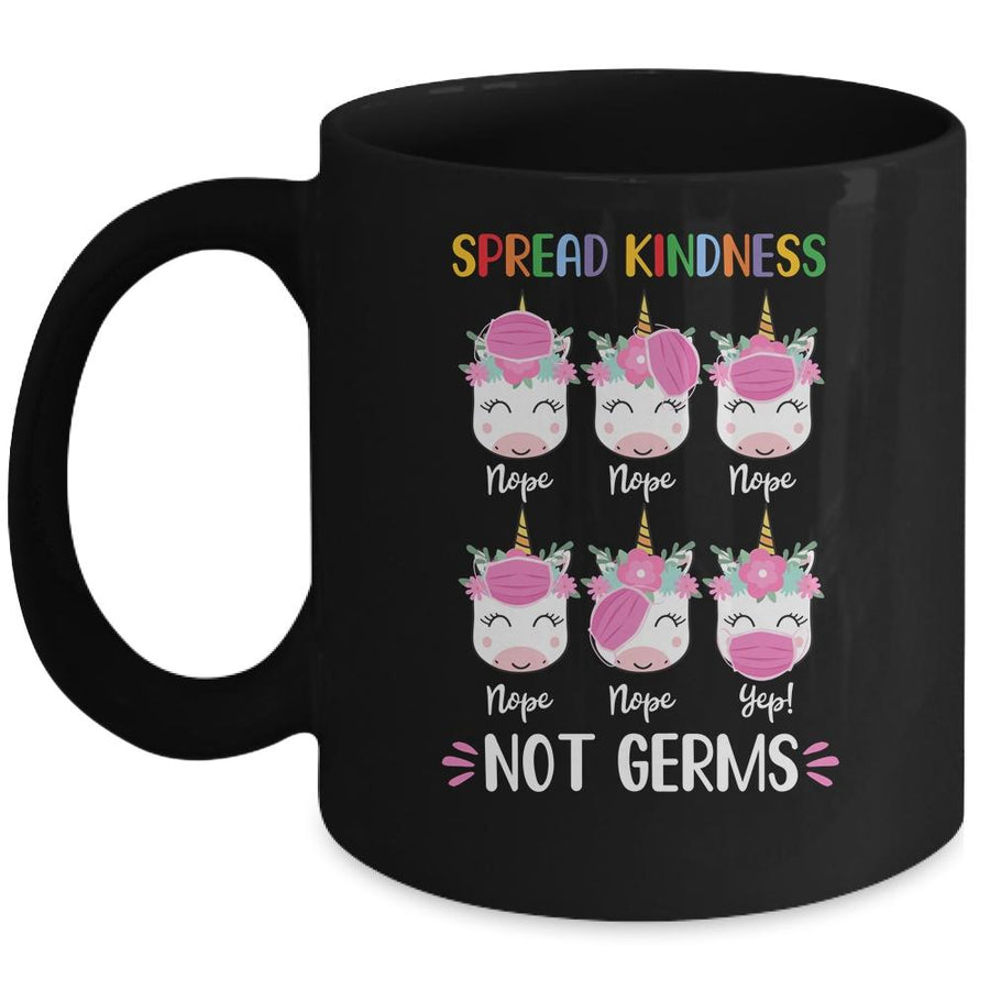 Spread Kindness Not Germs Unicorn With Wearing Face Mask Gift Mug-Coffee Mug-Mug-Black