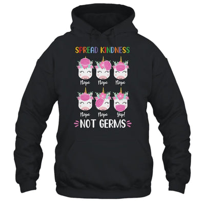 Spread Kindness Not Germs Unicorn With Wearing Face Mask Gift-T-Shirt & Hoodie-Pullover Hoodie-Black