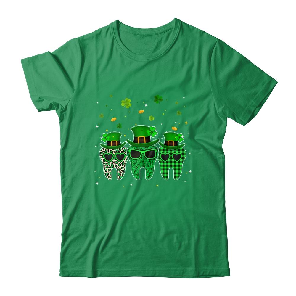 St Patrick's Day Cute Plaid Tooth Dental Assistant-T-Shirt & Hoodie-Classic T-Shirt-Irish Green