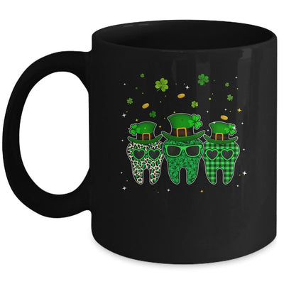 St Patrick's Day Cute Plaid Tooth Dental Assistant Mug-Coffee Mug-Mug-Black