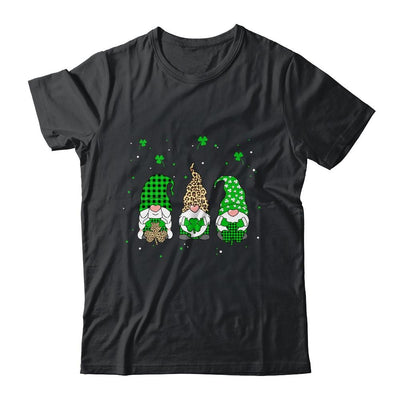 St Patricks Day Gnomes Leaf Cover Leopard Plaid Gift-T-Shirt & Hoodie-Classic T-Shirt-Black