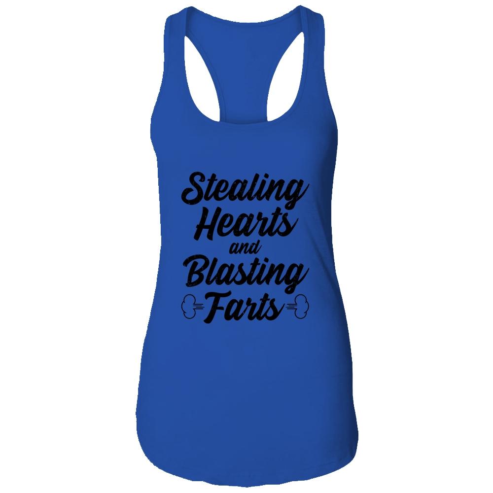 Stealing Hearts And Blasting Farts-T-Shirt & Tank Top-Women's Ideal Racerback Tank-Royal