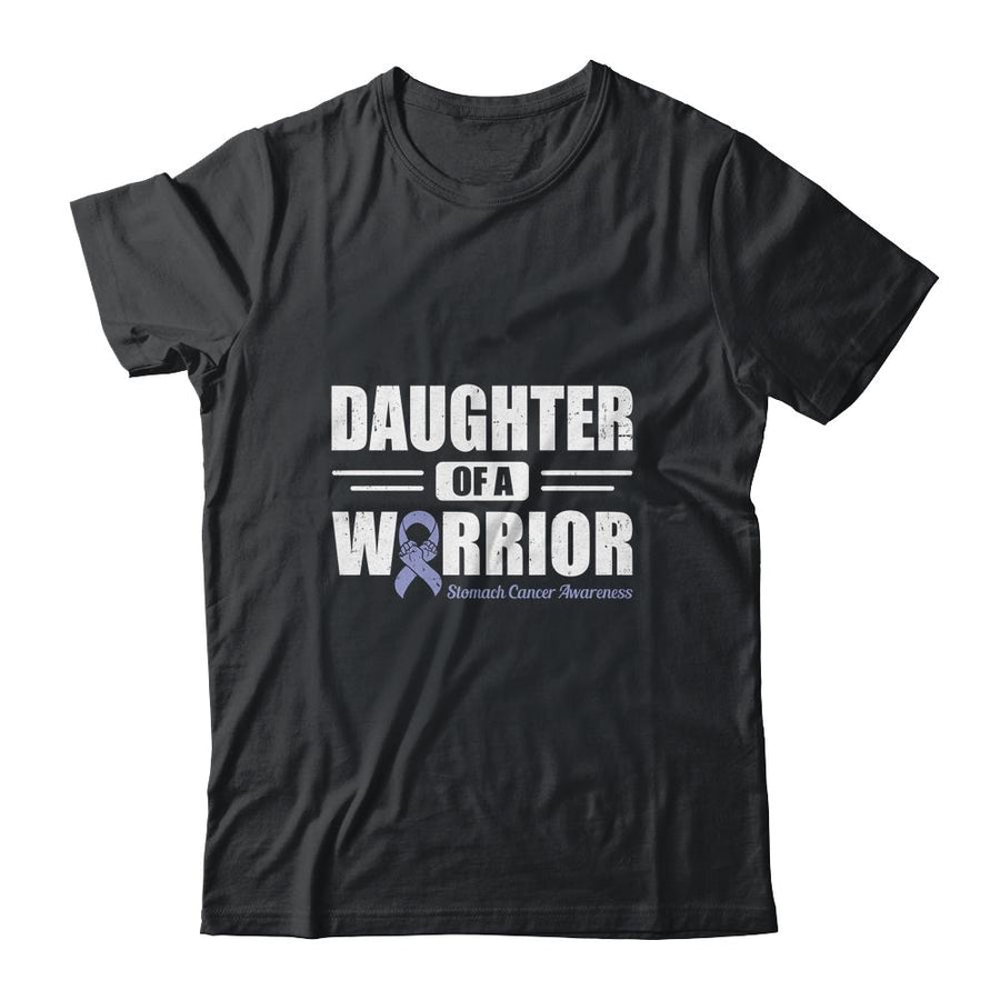 Stomach Cancer Awareness Daughter Of Warrior Green Gift-T-Shirt & Hoodie-Classic T-Shirt-Black
