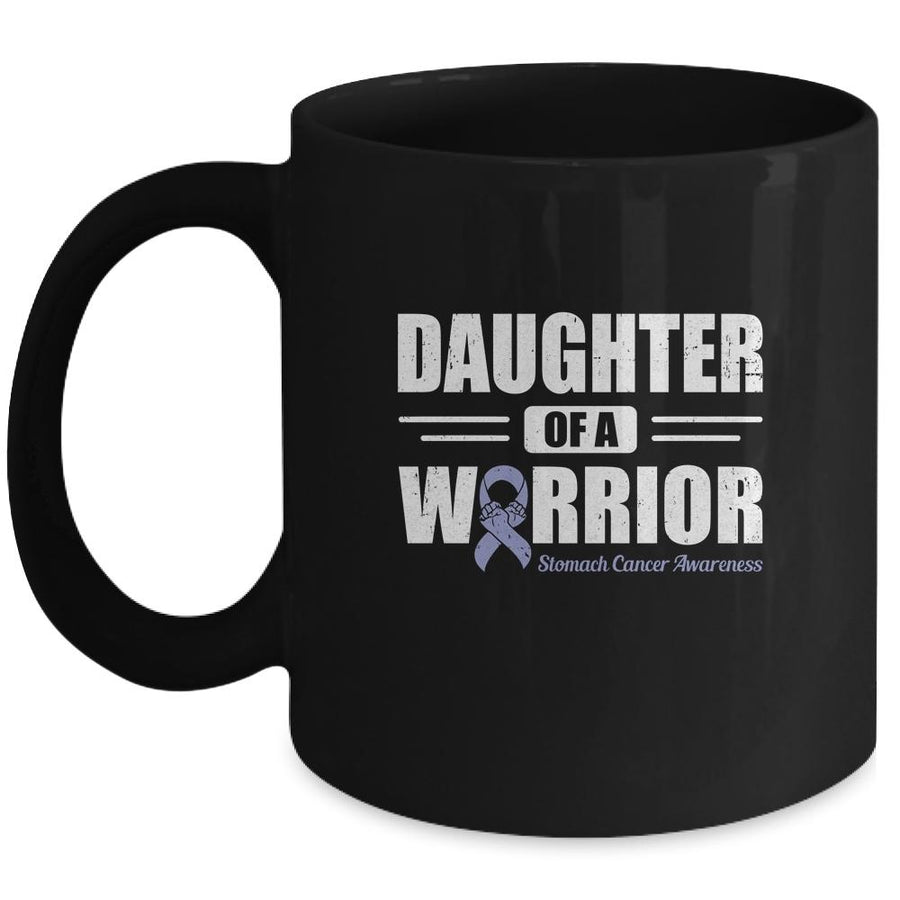 Stomach Cancer Awareness Daughter Of Warrior Green Gift-Coffee Mug-Mug-Black