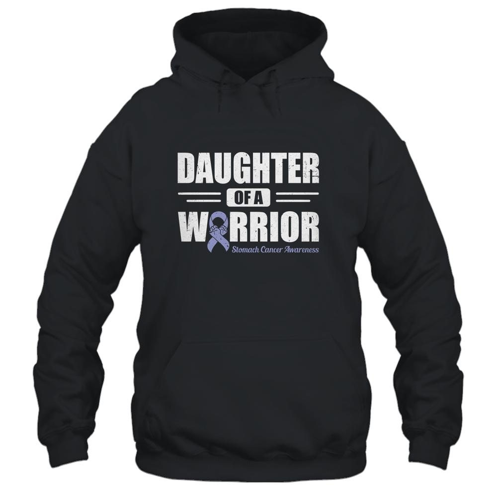 Stomach Cancer Awareness Daughter Of Warrior Green Gift-T-Shirt & Hoodie-Pullover Hoodie-Black