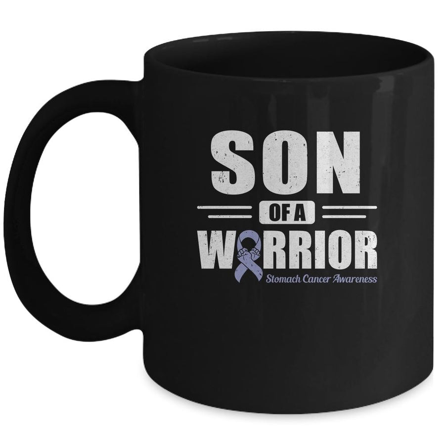 Stomach Cancer Awareness Son Of Warrior Green Gift-Coffee Mug-Mug-Black