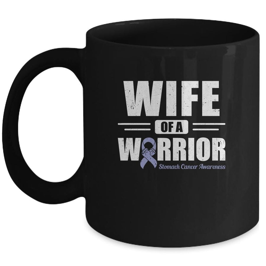 Stomach Cancer Awareness Wife Of Warrior Green Gift-Coffee Mug-Mug-Black