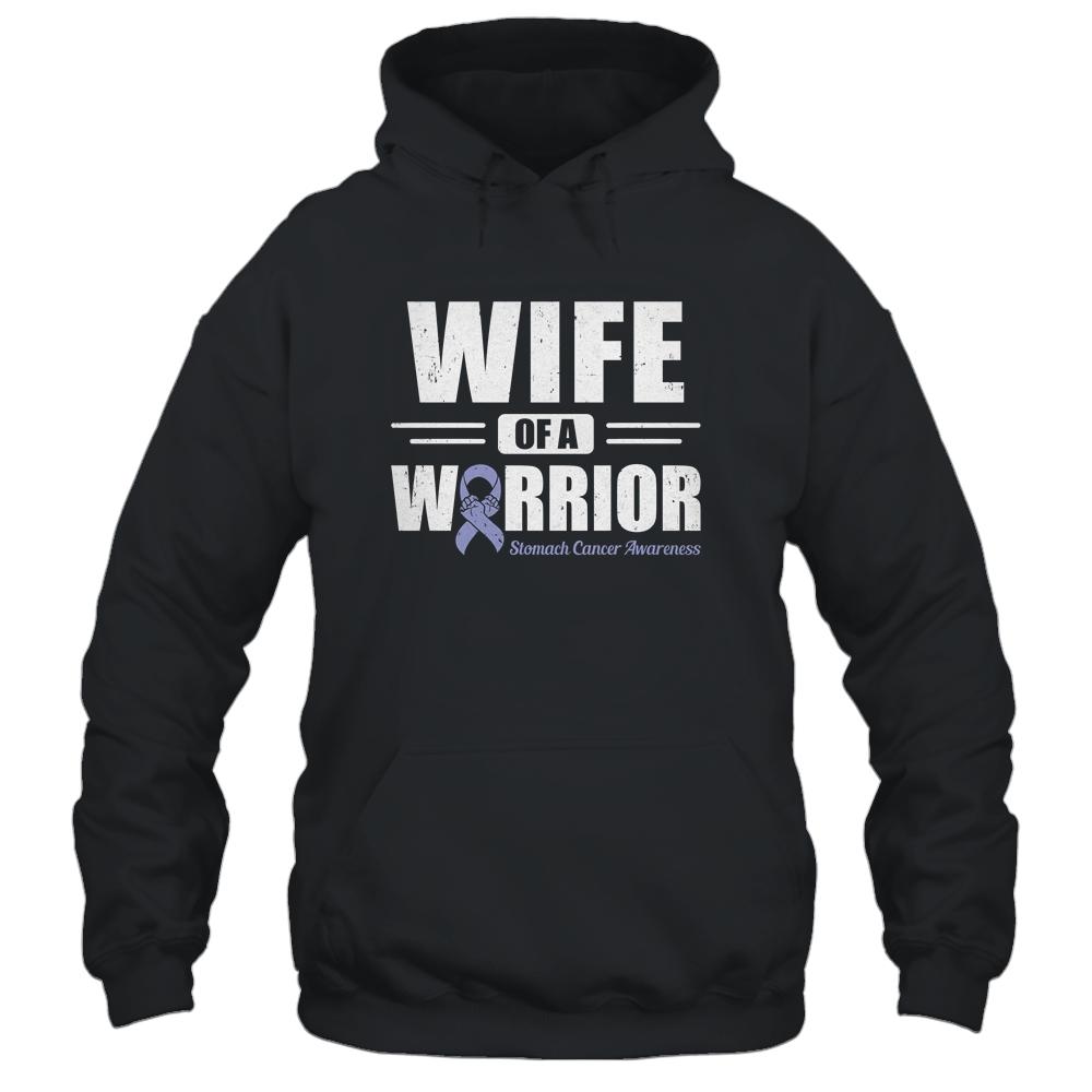 Stomach Cancer Awareness Wife Of Warrior Green Gift-T-Shirt & Hoodie-Pullover Hoodie-Black