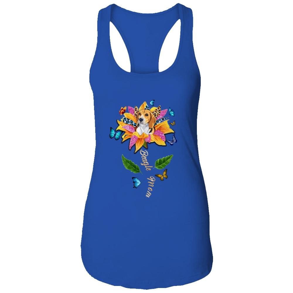 Sunflower Beagle Mom Dog Lover Mothers Day-T-Shirt & Tank Top-Women's Ideal Racerback Tank-Royal
