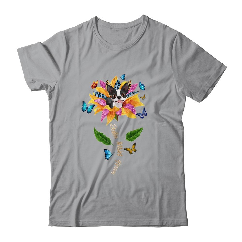 Sunflower Boston Terrier Mom Dog Lover Mothers Day-T-Shirt & Tank Top-Classic T-Shirt-Sport Grey