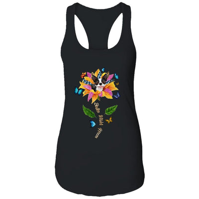 Sunflower Boston Terrier Mom Dog Lover Mothers Day-T-Shirt & Tank Top-Women's Ideal Racerback Tank-Black
