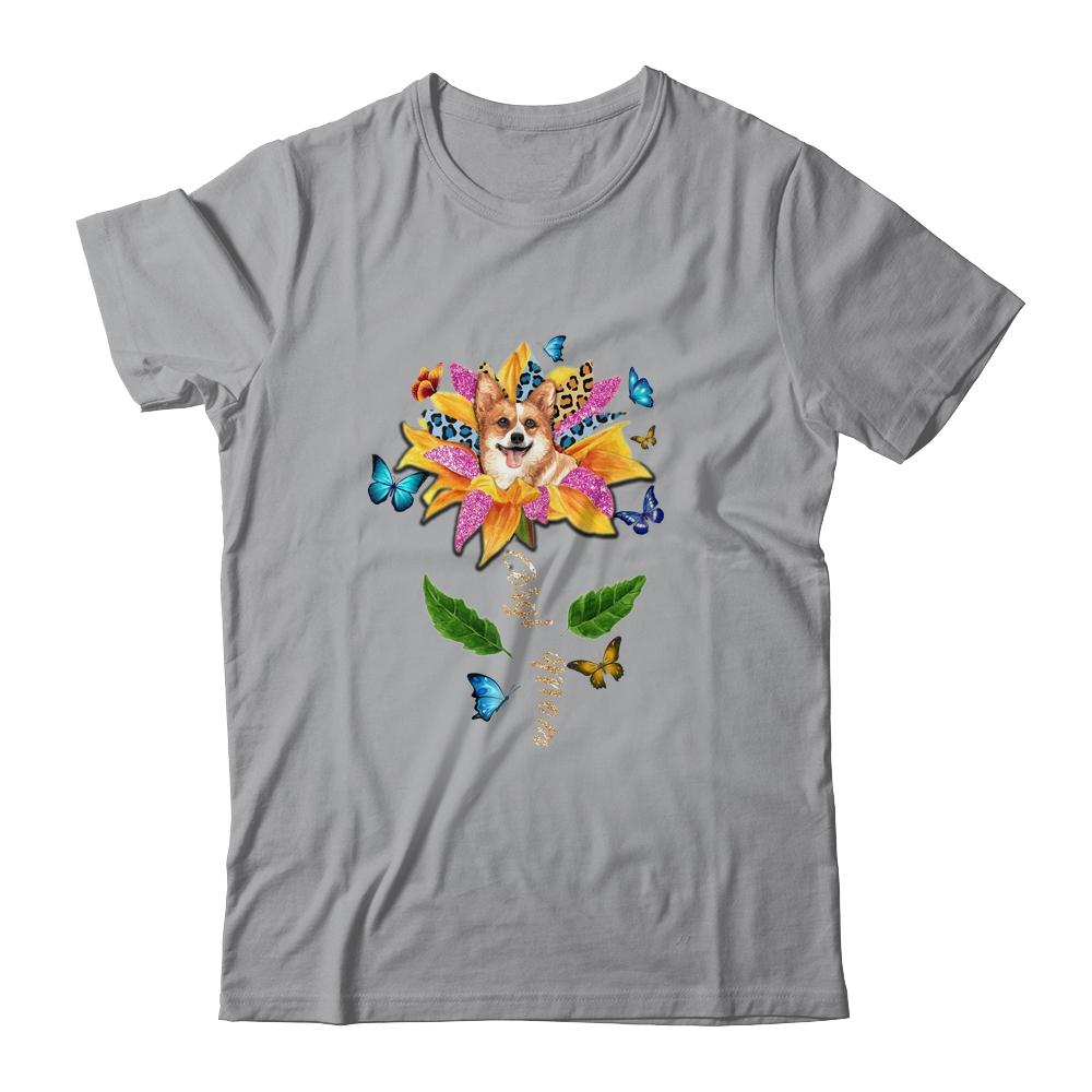 Sunflower Corgi Mom Dog Lover Mothers Day-T-Shirt & Tank Top-Classic T-Shirt-Sport Grey
