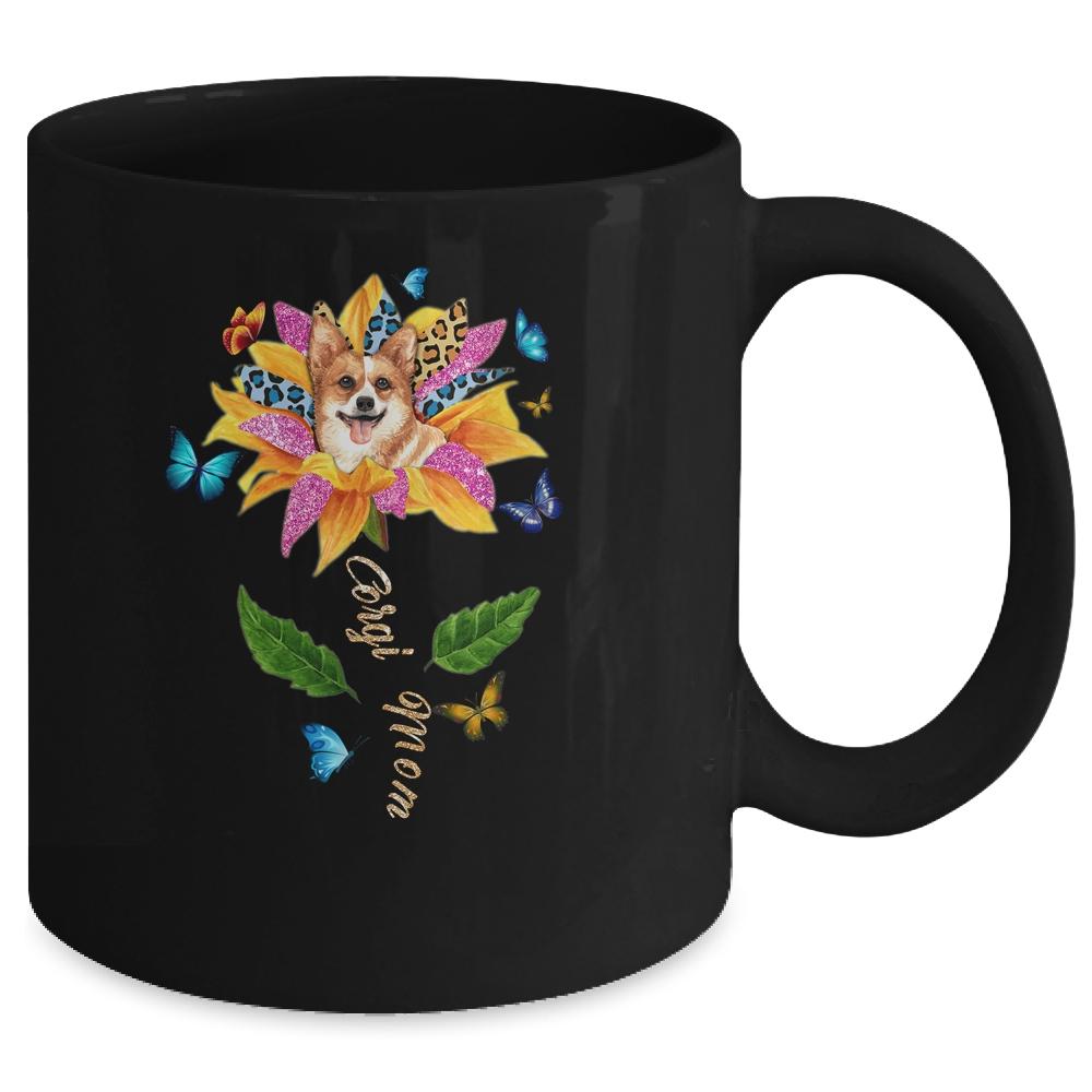 Sunflower Corgi Mom Dog Lover Mothers Day Mug-Coffee Mug-
