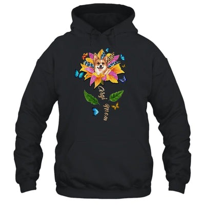 Sunflower Corgi Mom Dog Lover Mothers Day-T-Shirt & Tank Top-Pullover Hoodie-Black