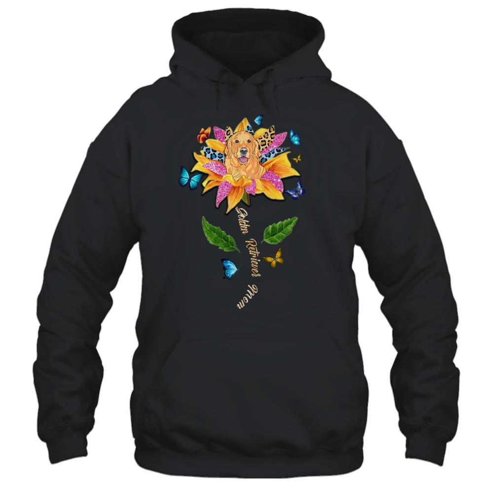 Sunflower Golden Retriever Mom Dog Lover Mothers Day-T-Shirt & Tank Top-Pullover Hoodie-Black