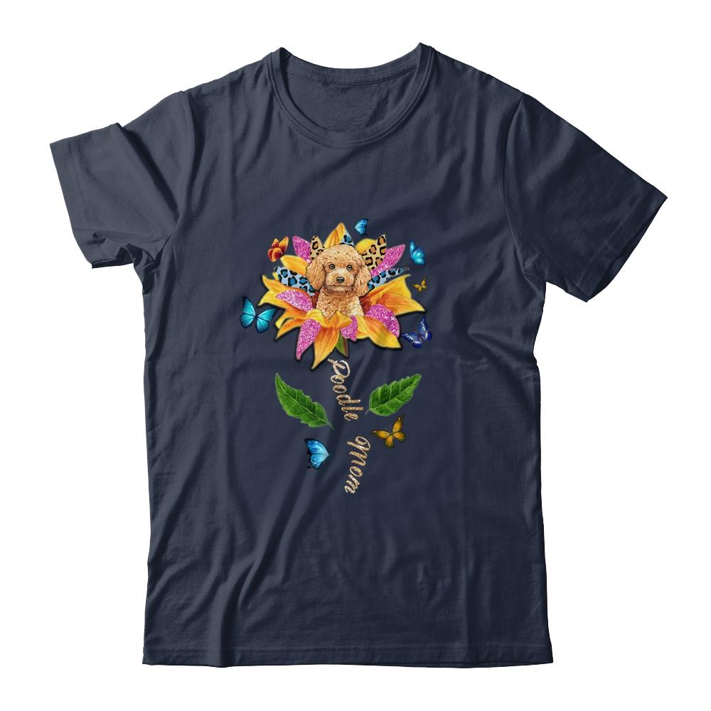 Sunflower Poodle Mom Dog Lover Mothers Day-T-Shirt & Tank Top-Classic T-Shirt-Navy