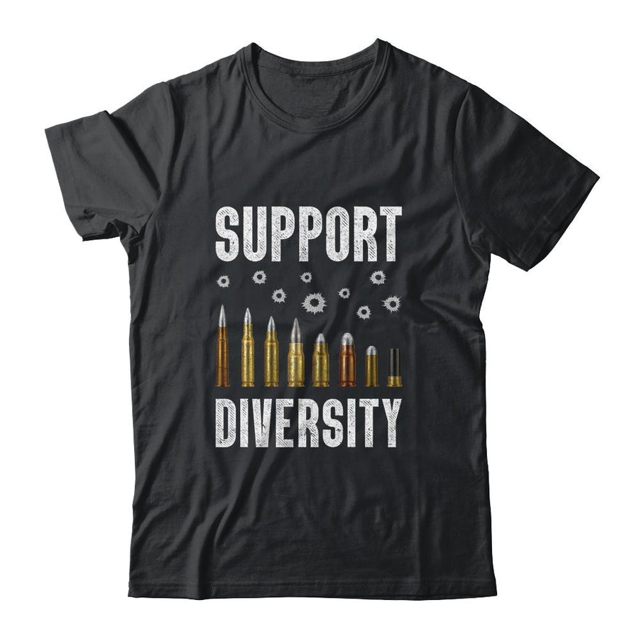 Support Diversity Gun Bullets Veteran Soldier Vintage-T-Shirt & Hoodie-Classic T-Shirt-Black