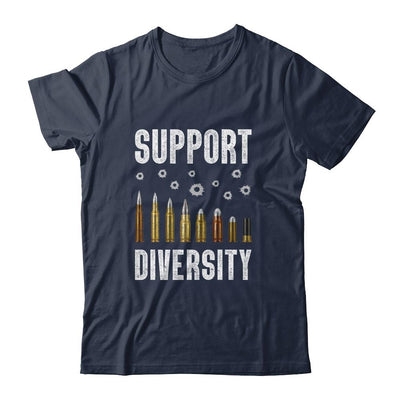 Support Diversity Gun Bullets Veteran Soldier Vintage-T-Shirt & Hoodie-Classic T-Shirt-Navy