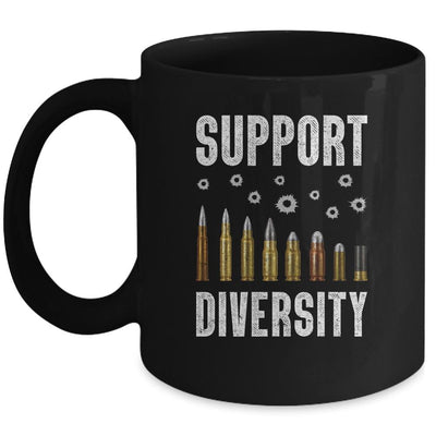 Support Diversity Gun Bullets Veteran Soldier Vintage Mug-Coffee Mug-Mug-Black