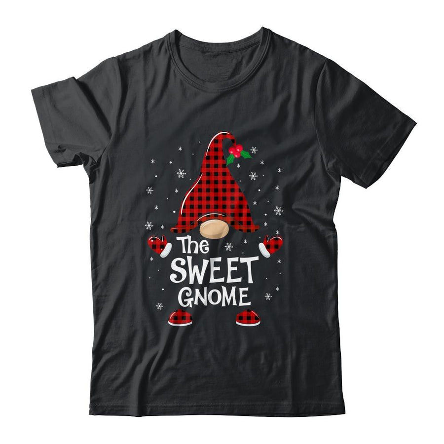 Sweet Gnome Buffalo Plaid Matching Christmas Pajama Gift-T-Shirt & Sweatshirt-Classic T-Shirt-Black
