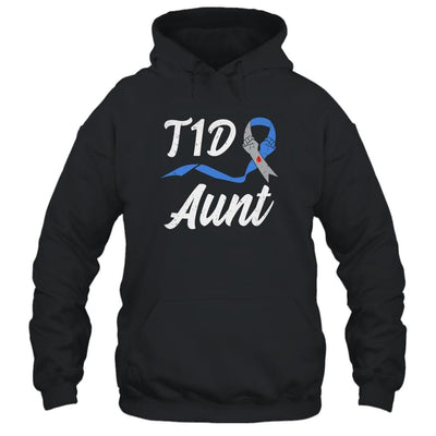 T1D Aunt Type 1 Diabetes Awareness Gift-T-Shirt & Hoodie-Pullover Hoodie-Black