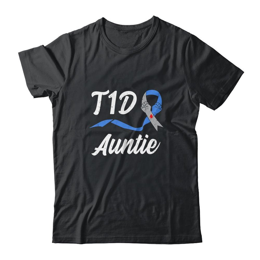 T1D Auntie Type 1 Diabetes Awareness Gift-T-Shirt & Hoodie-Classic T-Shirt-Black