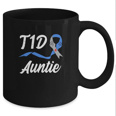 T1D Auntie Type 1 Diabetes Awareness Gift Mug-Coffee Mug-Mug-Black