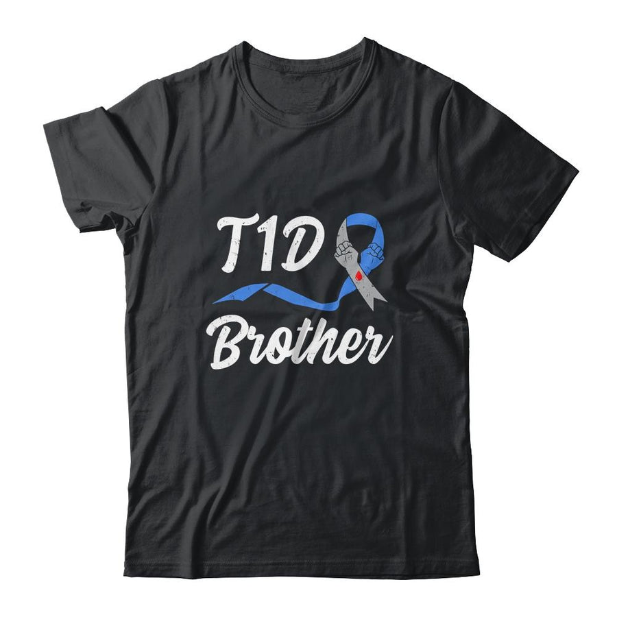 T1D Brother Type 1 Diabetes Awareness Gift-T-Shirt & Hoodie-Classic T-Shirt-Black
