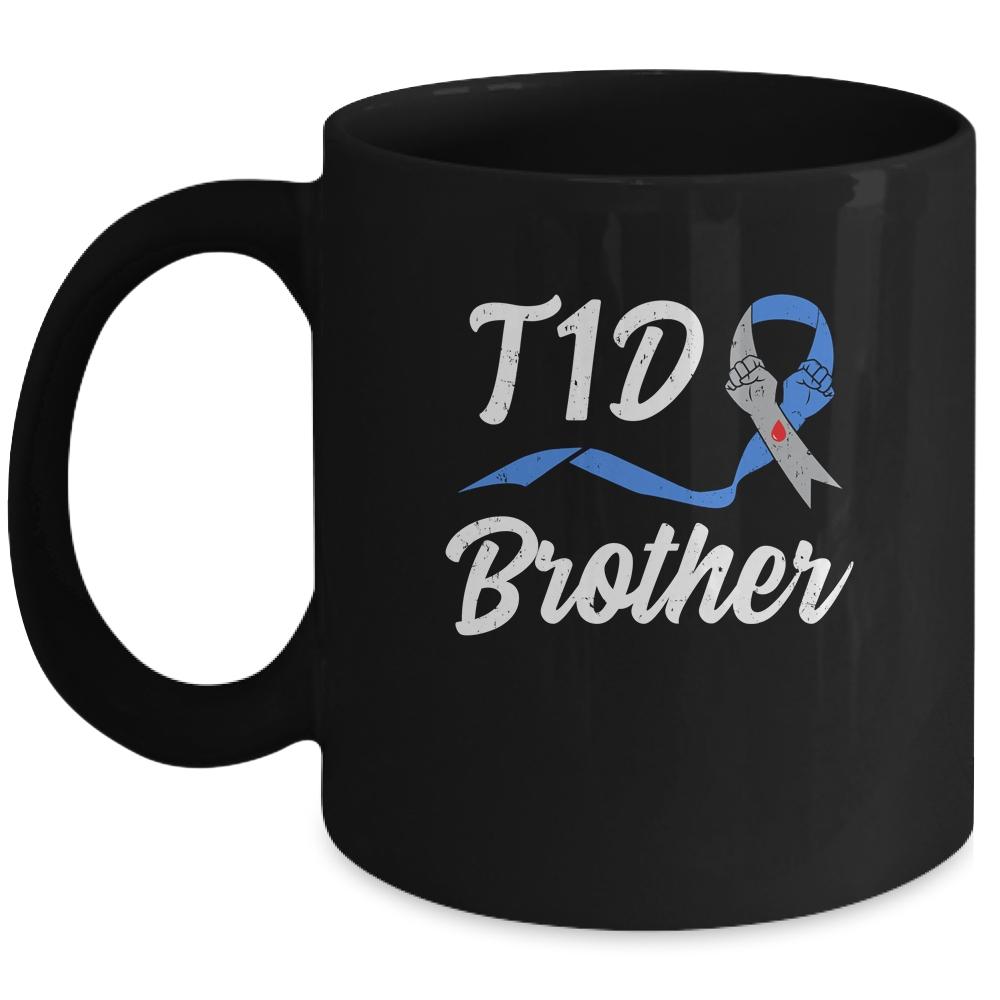 T1D Brother Type 1 Diabetes Awareness Gift Mug-Coffee Mug-Mug-Black