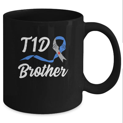 T1D Brother Type 1 Diabetes Awareness Gift Mug-Coffee Mug-Mug-Black