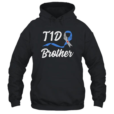 T1D Brother Type 1 Diabetes Awareness Gift-T-Shirt & Hoodie-Pullover Hoodie-Black