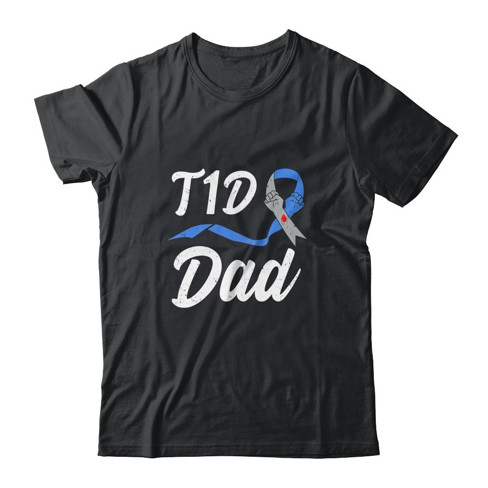 T1D Dad Type 1 Diabetes Awareness Gift-T-Shirt & Hoodie-Classic T-Shirt-Black