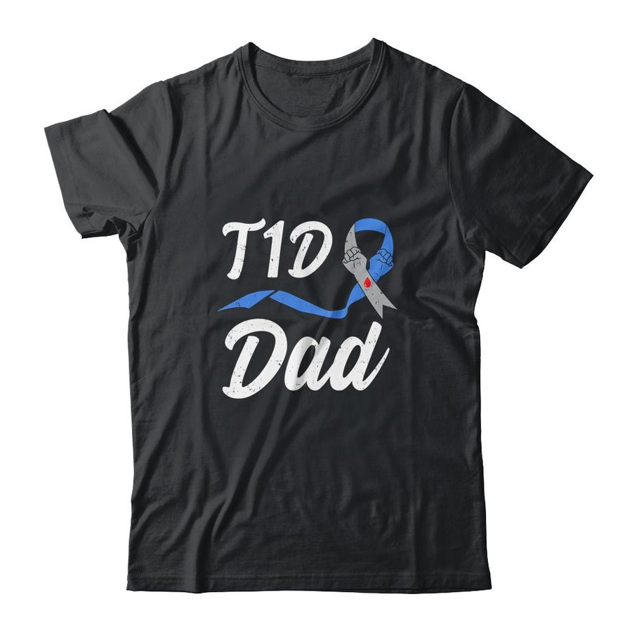 T1D Dad Type 1 Diabetes Awareness Gift-T-Shirt & Hoodie-Classic T-Shirt-Black