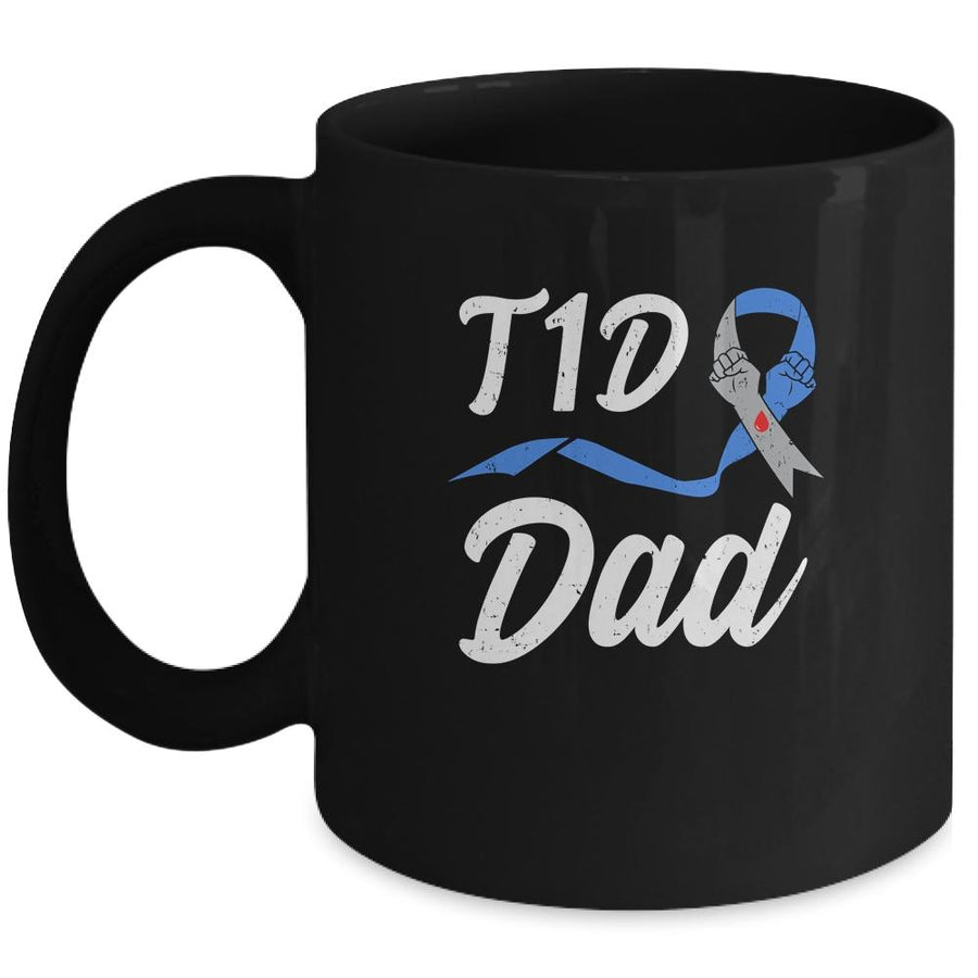 T1D Dad Type 1 Diabetes Awareness Gift Mug-Coffee Mug-Mug-Black