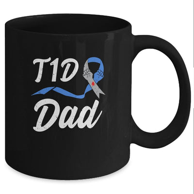T1D Dad Type 1 Diabetes Awareness Gift Mug-Coffee Mug-Mug-Black