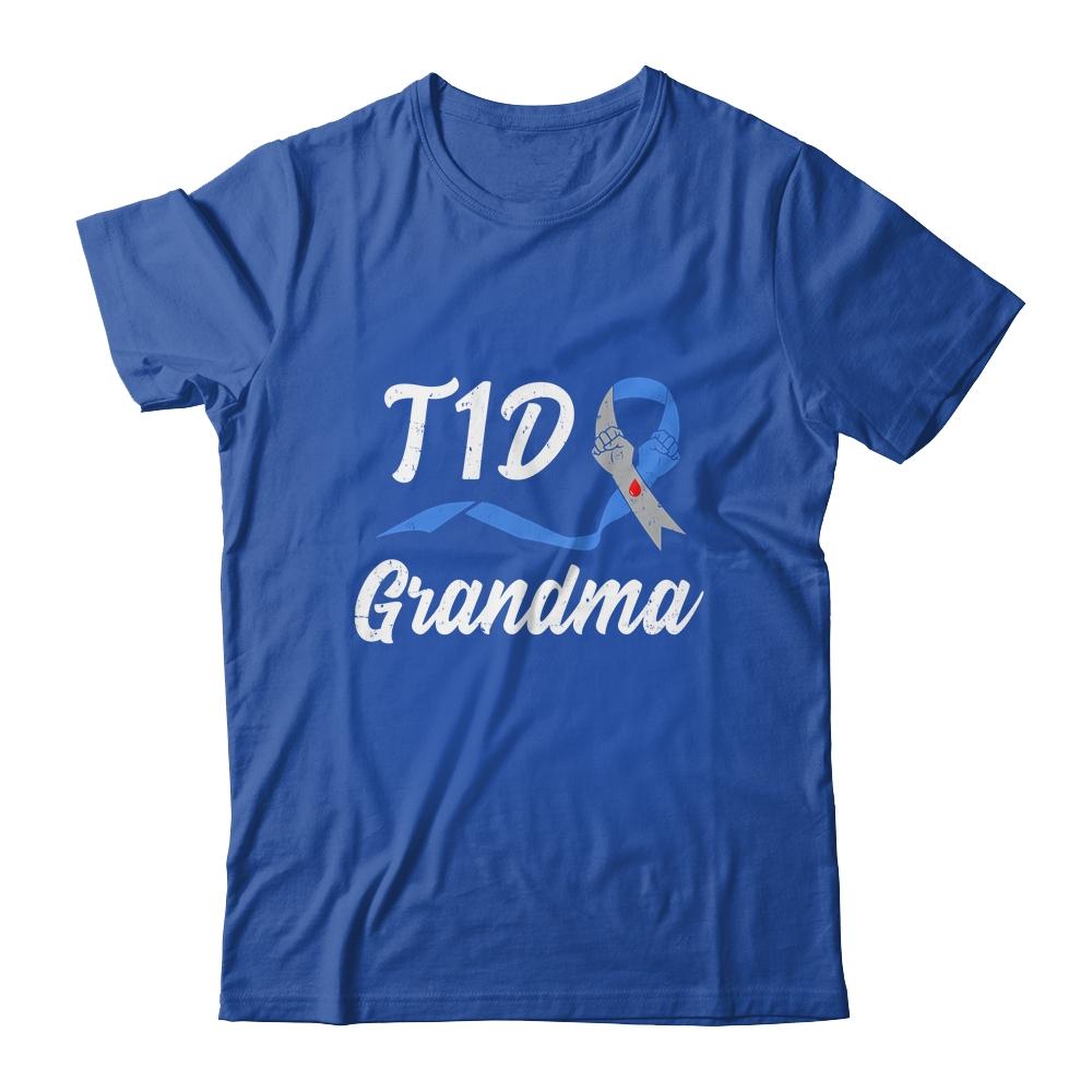 T1D Grandma Type 1 Diabetes Awareness Gift-T-Shirt & Hoodie-Classic T-Shirt-Royal