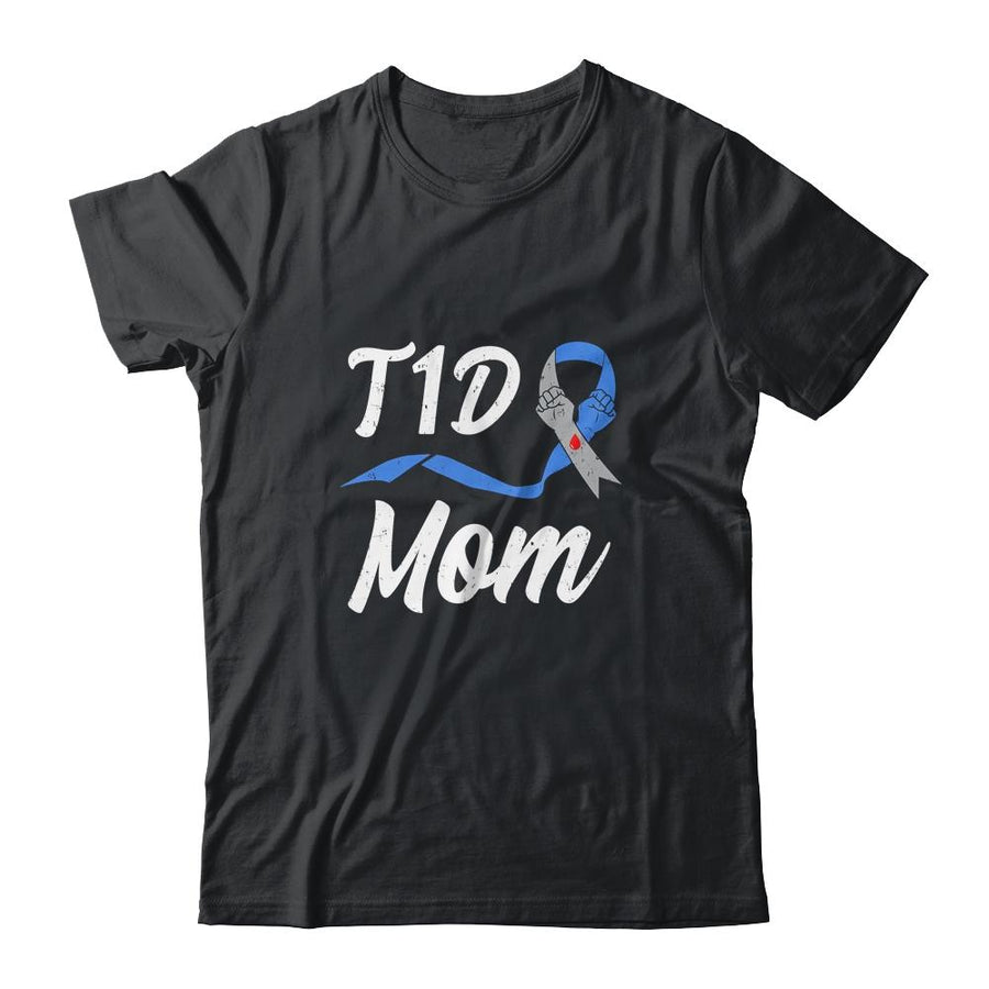 T1D Mom Type 1 Diabetes Awareness Gift-T-Shirt & Hoodie-Classic T-Shirt-Black