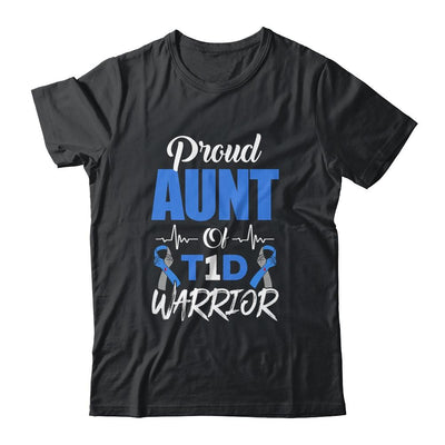 T1D Proud Aunt Diabetes Awareness Type 1 Insulin Pancreas-T-Shirt & Hoodie-Classic T-Shirt-Black