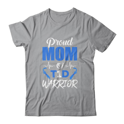 T1D Proud Mom Diabetes Awareness Type 1 Insulin Pancreas-T-Shirt & Hoodie-Classic T-Shirt-Sport Grey