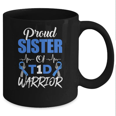 T1D Proud Sister Diabetes Awareness Type 1 Insulin Pancreas Mug-Coffee Mug-Mug-Black