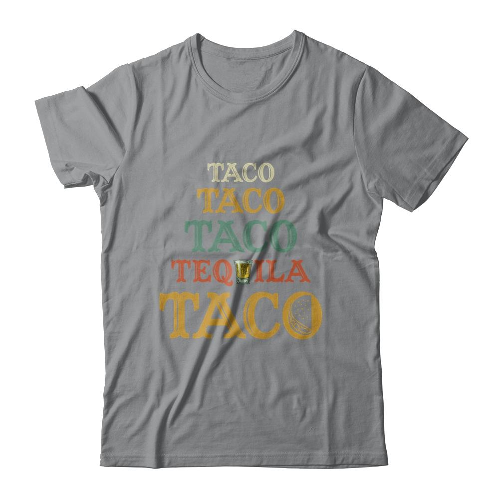 Taco Tequila Retro Cinco De Mayo Mexican Food Drinking-T-Shirt & Tank Top-Classic T-Shirt-Sport Grey
