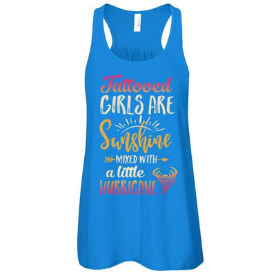 Tattooed Girls Are Sunshine Mixed With A Little Hurricane-T-Shirt & Tank Top-Women's Flowy Racerback Tank-True Royal