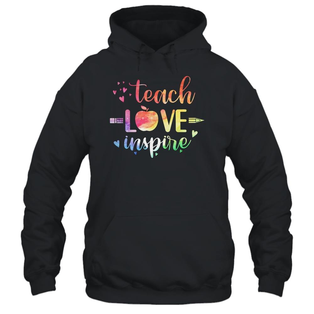 Teach Love Inspire Teacher Appreciation Gifts-T-Shirt & Hoodie-Pullover Hoodie-Black