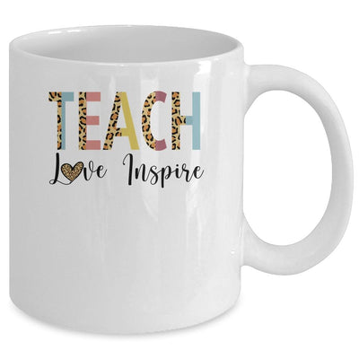 Teach Love Inspire Teacher Leopard Print Mug-Coffee Mug-