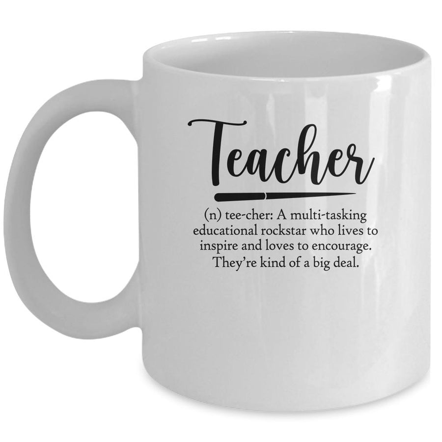Teacher A Multi Tasking Educational Rockstar Funny Mug-Coffee Mug-Mug-White